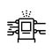 log debarking machine line icon vector illustration