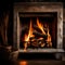 Log fire indoors - ai generated image