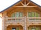 Log house structure of wood building home exterior