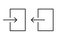 Log in and log out arrows set in square template. Isolated illustration of login and logout from account. Square frame