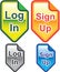 Log In Sign Up Icons Colors vectors