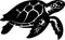 loggerhead turtle Black Silhouette Generative Ai