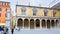 The Loggia del Consiglio, Dante Monument and the Fracastoro sculpture atop the arch, Piazza dei Signori square, Verona, Italy