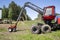 Logging equipment.Harvester and forwarder at the logging site