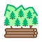 Logging forest icon vector outline illustration