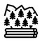 Logging forest icon vector outline illustration