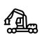 Logging industry machine icon vector outline illustration