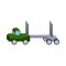 Logging truck icon, cartoon style