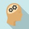 Logic brain icon, flat style