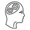 Logic brain icon, outline style