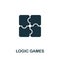 Logic Games icon from video games collection. Simple line Logic Games icon for templates, web design and infographics
