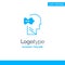 Logic, Mind, Problem, Solving Blue Solid Logo Template. Place for Tagline