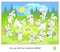 Logic puzzle for children and adults. Can you find two identical rabbits? Page for kids brain teaser book. Task for attentiveness