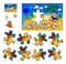 Logic puzzle game for children and adults. Find the missing piece of picture. Illustration of pirate on treasure island. Printable