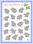 Logic puzzle game for children and adults. Need to find two identical elephants. Printable page for kids brain teaser book.