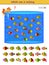 Logic puzzle game for children and adults. Which one of the fishes is missing in aquarium? Printable page for kids brain teaser