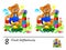 Logic puzzle game for children. Need to find 8 differences. Printable page for kids brainteaser book.