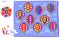 Logic puzzle game for kids. Find which of flying balloons corresponds to the top view on drawing. Brain Teaser book. Development