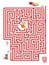 Logic puzzle game with labyrinth for children and adults. Help the mouse find the way in till the food without meeting cat.