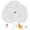 Logic puzzle game with labyrinth for children. Help the cat find the way in the tree till the bird.
