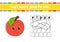 Logic puzzle game. Learning words for kids. Cute Apple. Find the hidden name. Worksheet, Activity page. English game. Isolated