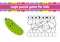 Logic puzzle game. Learning words for kids. Vegetable cucumber. Find the hidden name. Worksheet, Activity page. English game.