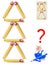 Logic puzzle game. Move two matchsticks to make seven triangles.