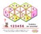 Logic puzzle game for the smartest. Need to write numbers in empty triangles from 1 to 6 so that every hexagon contains six