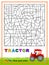 Logic puzzle game to study English or Spanish with maze. Find letters and paint them. Read the word. Coloring book for children.