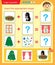 Logic puzzle for kids. Matching game, education game for children. Match the right object. Worksheet vector design