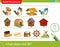 Logic puzzle for kids. What does not fit? Birds. Birdhouses. Bread making. Education game for children. Worksheet vector design