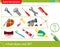 Logic puzzle for kids. What does not fit? Household tools. Weapons. Dental hygiene. Education game for children. Worksheet vector