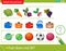 Logic puzzle for kids. What does not fit? Vegetables. Pots. Sports balls. Education game for children. Worksheet vector design for
