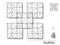 Logic Sudoku game for children and adults. Big size puzzle with 5 squares, difficult level. Printable page for kids.
