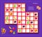 Logic Sudoku puzzle game..Sudoku for kids. Page for brain teaser book. Logic puzzle game for children and adults. Play online.