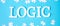 LOGIC text with white puzzle jigsaw pieces on blue background. Concepts of logical thinking, Conundrum, solutions, rational,