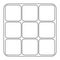 Logical combination cube puzzle toy with rotated sides, doodle style vector outline