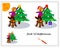 A logical game for children. Find the differences. Tiger decorates the Christmas tree for Christmas. Vector