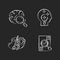 Logical mind chalk white icons set on black background