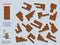 Logical puzzle game for children and adults. Find second part for each piece of chocolate bar.