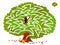 Logical puzzle game with labyrinth for children and adults. Help the squirrel find way in the tree till his friend.