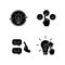 Logical and rational thinking black glyph icons set on white space
