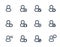 Login, account settings icons isolated on white