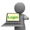 Login Character Laptop Shows Website Sign In Or Signin
