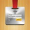 Login Form Page with Brushed Metal Badge