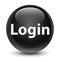 Login glassy black round button