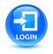 Login glassy cyan blue round button