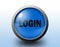 Login icon. Circular glossy button.