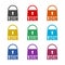 Login lock icon.  Set icons colorful