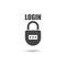Login lock icon with shadow